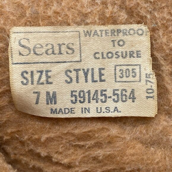 Vintage Sears Faux Leather Boots Size 7 M USA Made Waterproof Zip Lined (HF17) - Picture 8 of 12